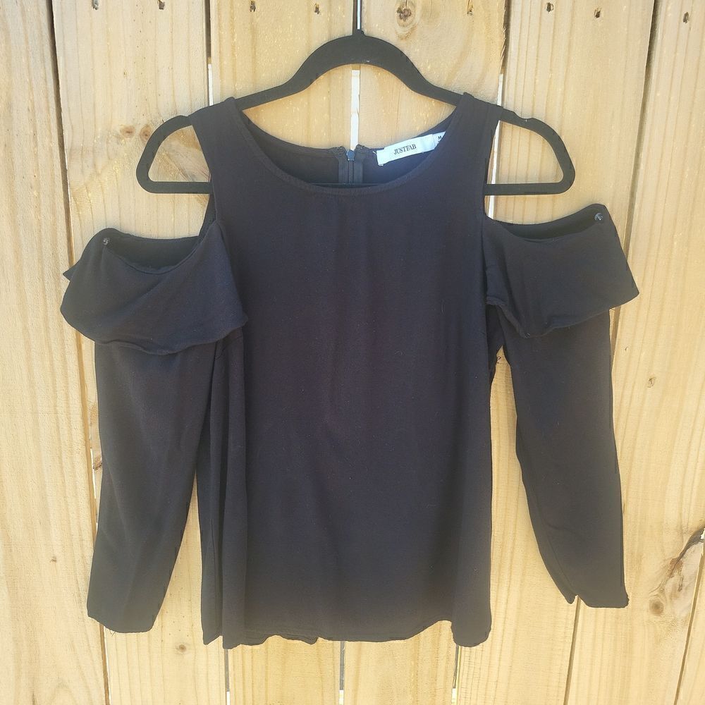 Black cold shoulder Blouse Medium